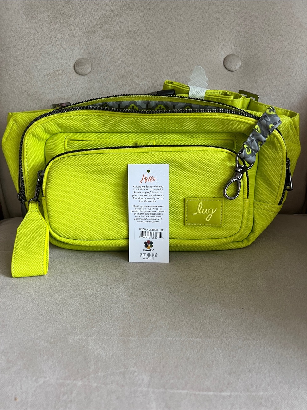 NWT Lug Hitch Matte Luxe Vegan Leather Belt Bag in Lemon Lime 🍋 🍋🟩
